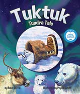 Tuktuk found a furry kamik to line 
his winter burrow. When other, 
bigger animals see him and want 
his kamik, this little trickster has to 
convince them that no one needs 
one furry kamik – except a collard 
lemming.